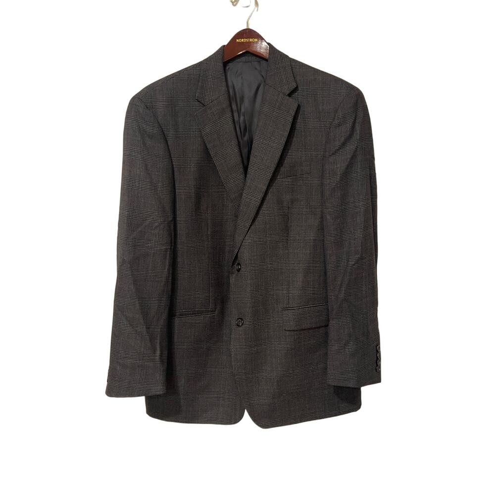 Lauren by Ralph Lauren, Gray w/ Red Lines, Sport‎ Coat, 42L, 1024